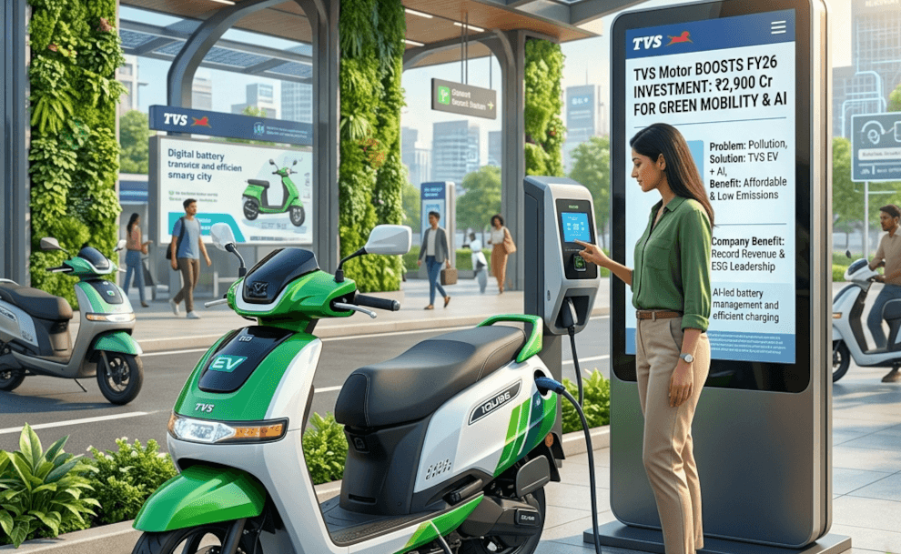 TVS Motor Boosts FY26 Investment Plan to ₹2,900 Cr for EV Growth